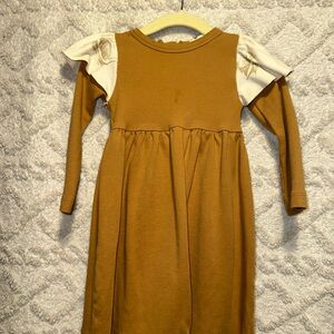 Kate Quinn Swan Mustard Yellow Ruffled High-Low Dress